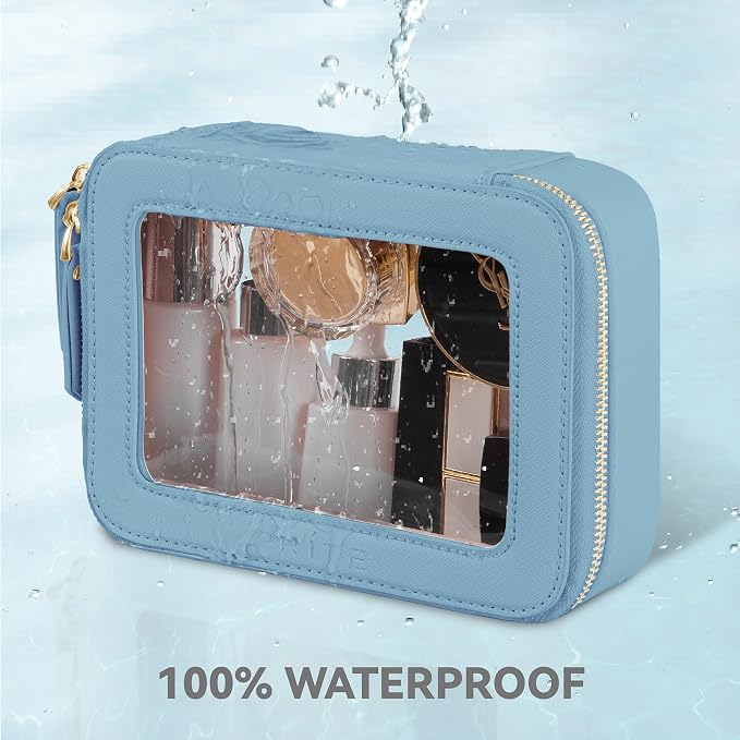 Prite Clear Makeup Bag Cosmetic Organizer Case Waterproof Travel Toiletry Bag