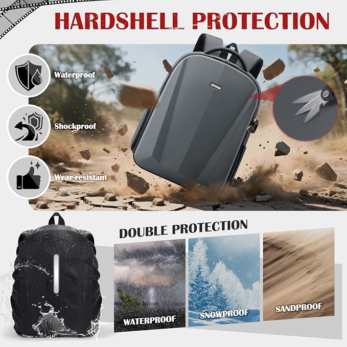 SDYSM Camera Backpack, Hardshell DSLR/SLR Camera Bag