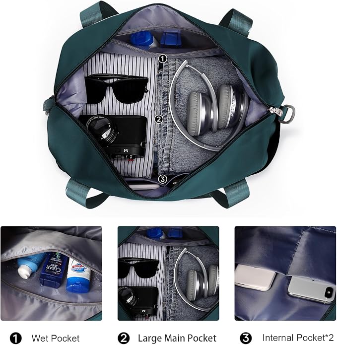 Travel Duffel Bag, Sports Tote Gym Bag, Shoulder Weekender Overnight Bag