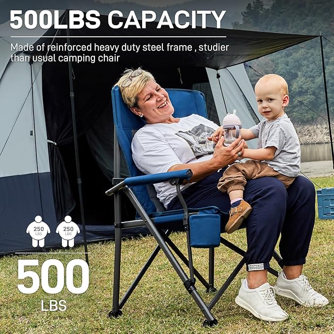 EVER ADVANCED Oversized Folding Camping Chair,