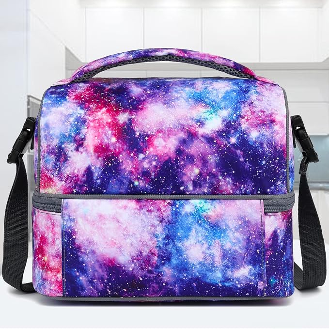 FlowFly Double Decker Cooler Insulated Lunch Bag Large Tote
