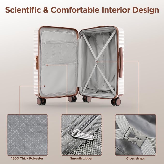 SHOWKOO Suitcase Hardside Expandable Luggage Set, Suitcase