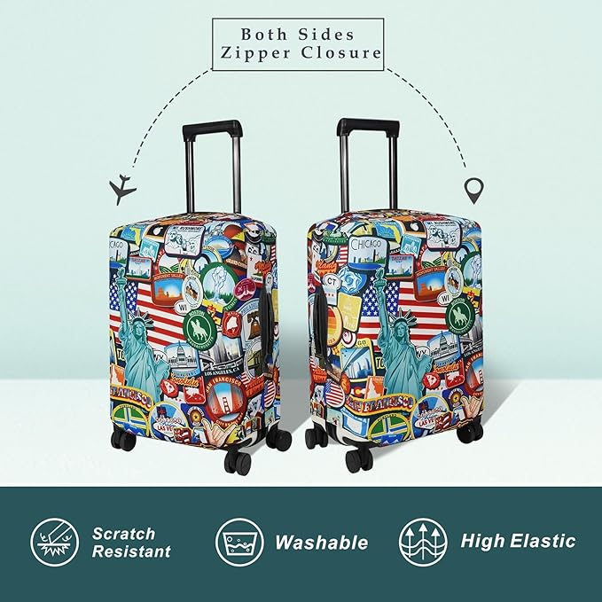 Explore Land Travel Luggage Cover Suitcase Protector Fits 18-22 Inch Case