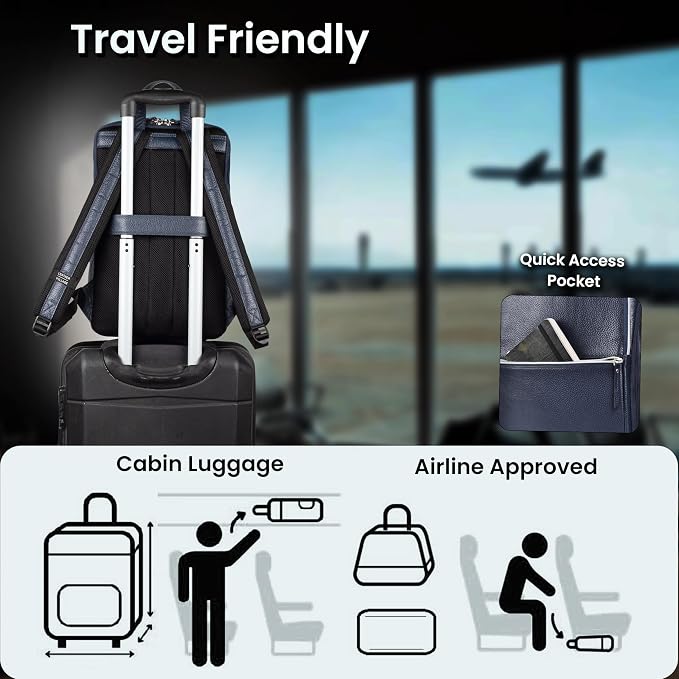 LEATHER VILLAGE Leather Laptop Backpack