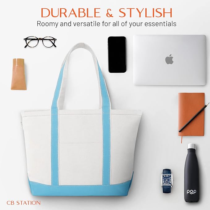 CB STATION Medium Classic Canvas Tote Bag