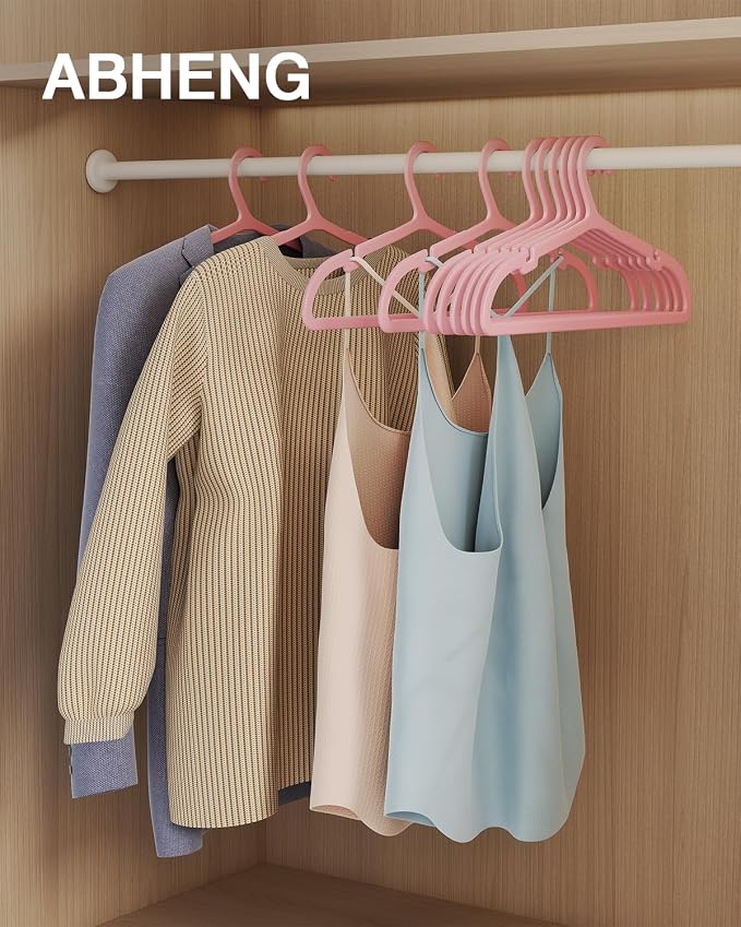 30 Pack Clothes Hangers, Non Slip Plastic Coat Hangers, Space Saving, Heavy Duty