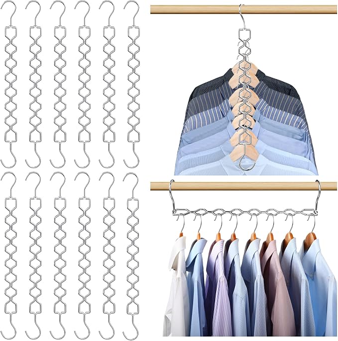12 Pack Space Saving Hangers for Clothes, Heavy Duty 30Lbs Capacity Magic