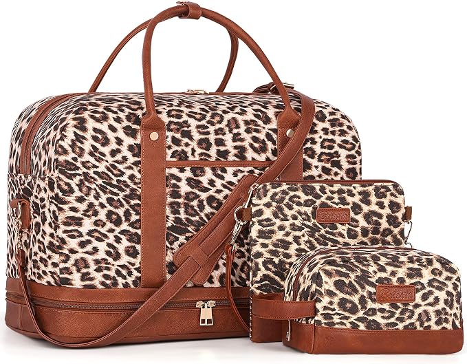 Weekender Bag for Women Canvas Overnight Bag Large Travel Tote Bag Carry on