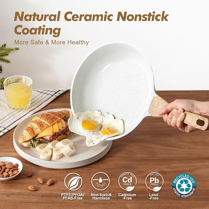 SENSARTE Nonstick Frying Pan Skillets, Healthy Cookware Chef's Pan, Free of