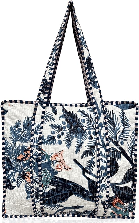 Cotton Quilted Tote Bag for Women – Large Beach & Travel Tote