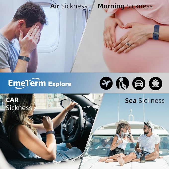 EmeTerm Explore FDA-Cleared Anti-Nausea Wristband IP67 Waterproof Morning