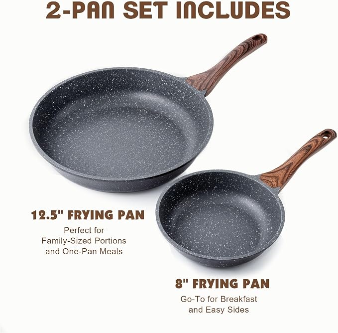 SENSARTE Nonstick Frying Pan Skillets, Swiss Granite Coating Omelette Pans