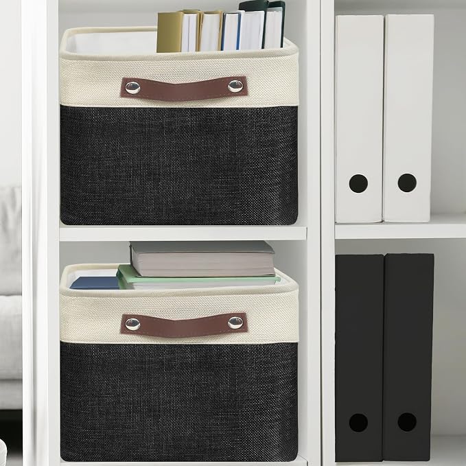 SIMPLE HOUSEWARE Large Fabric Storage Bin, 3 Pack