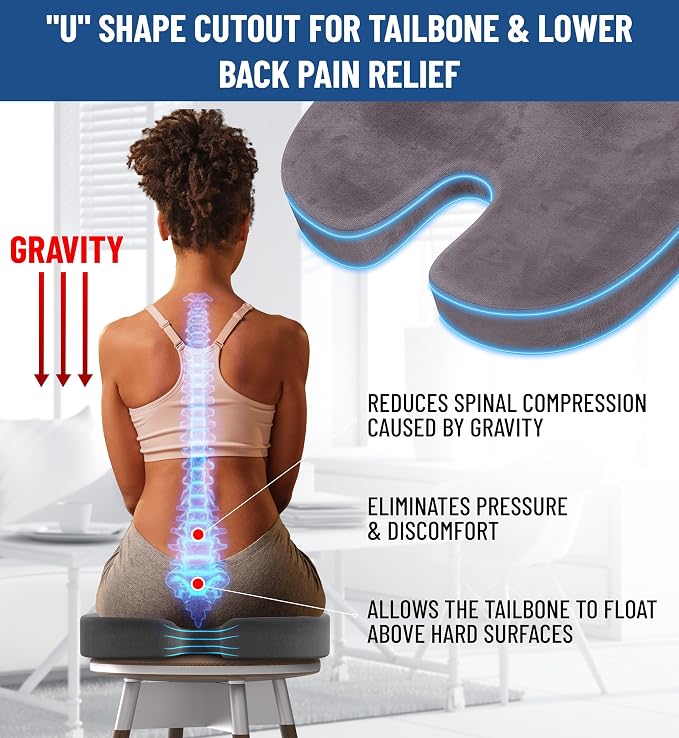 Everlasting Comfort Doctor Recommended Memory Foam Seat Cushion