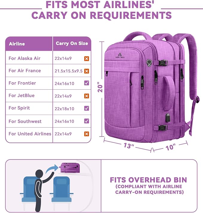 50L Carry On Backpack, Extra Large Laptop Backpack, Travel Backpack