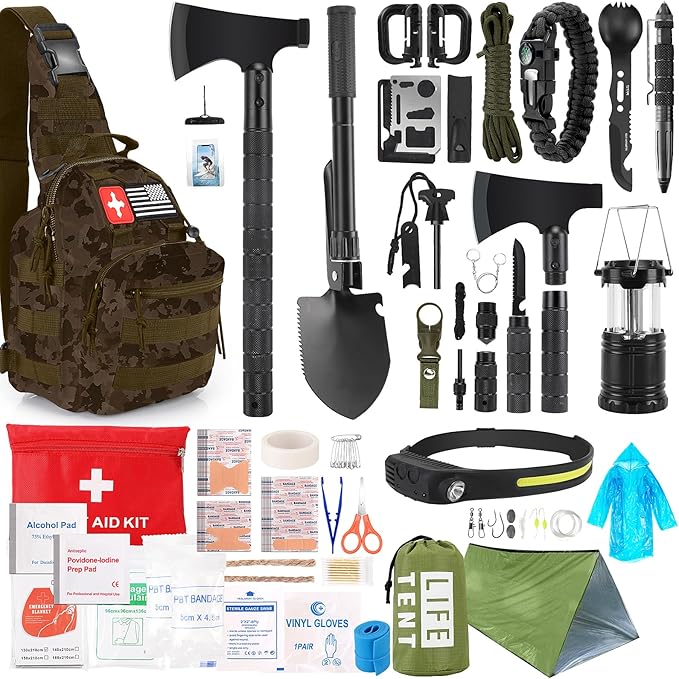 Survival Kit, Camping Axe, Crossbody Bag