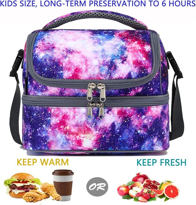 FlowFly Double Decker Cooler Insulated Lunch Bag Large Tote
