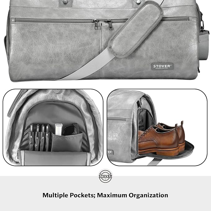 STOVER Garment Travel Duffle Bag, Large 2-in-1 Convertible Carry-on Luggage