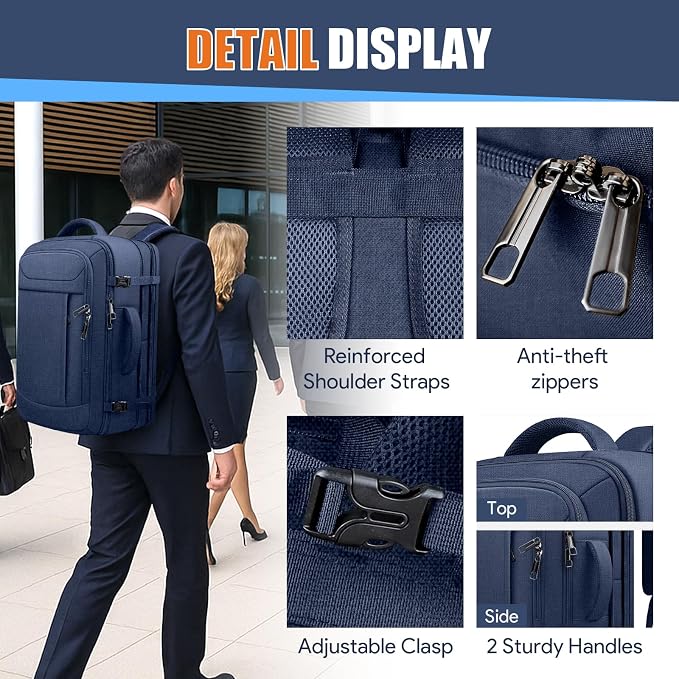 55L Travel Backpack, Extra Large Laptop Backpack, Carry On Backpack, Expandable