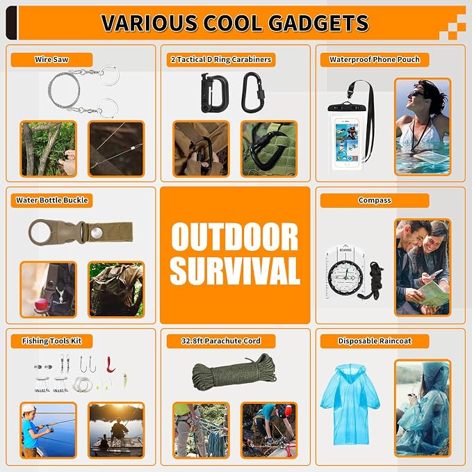 Survival Kit, Gifts for Men Women Teen Boys, Emergency Kit