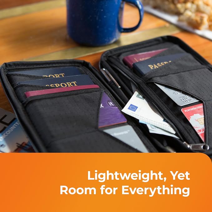 Passport Holder Family up to 6 Passports, Large Passport Wallet and Premium