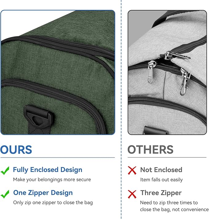 Bukere Garment Bags for Travel, Large Convertible Garment Duffel Bag for Men