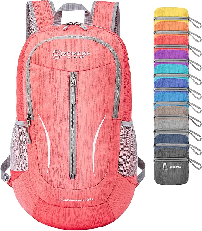 ZOMAKE 25L Ultra Lightweight Packable Backpack, Foldable Hiking Backpacks Water