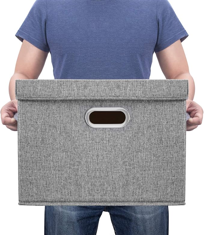 TYEERS Large Storage Bins with Lids, Collapsible, Fabric Storage Boxes