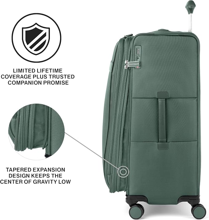 Travelpro VersaPack+ Lightweight Softside Expandable Checked Luggage, 8 Spinner