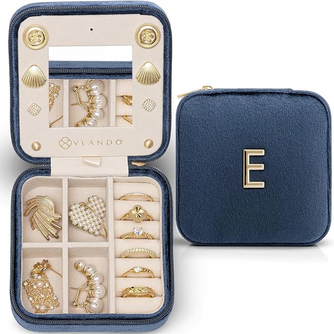 Vlando Teacher Must Haves, Personalized Initial Jewelry Case, Back to School