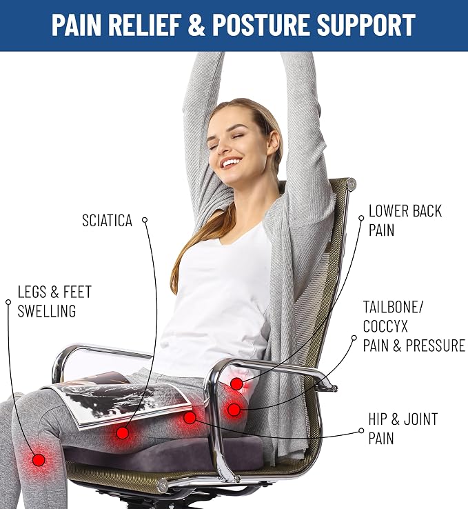 Everlasting Comfort Doctor Recommended Memory Foam Seat Cushion