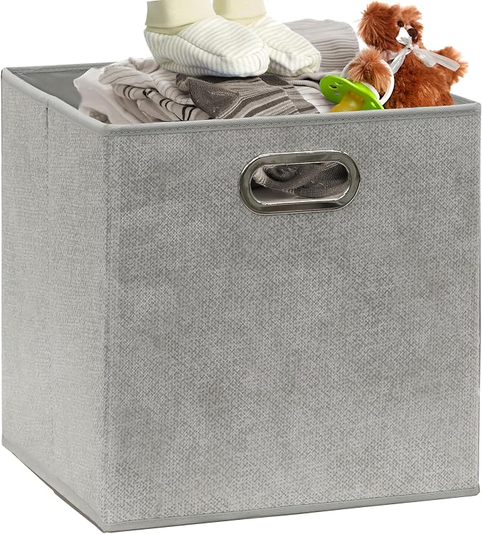 SIMPLE HOUSEWARE 11-Inch Collapsible Fabric Cube Storage Bin