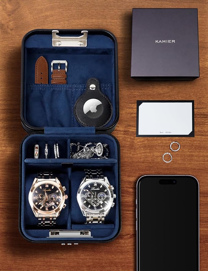 KAMIER Watch Travel Case with Combination Lock