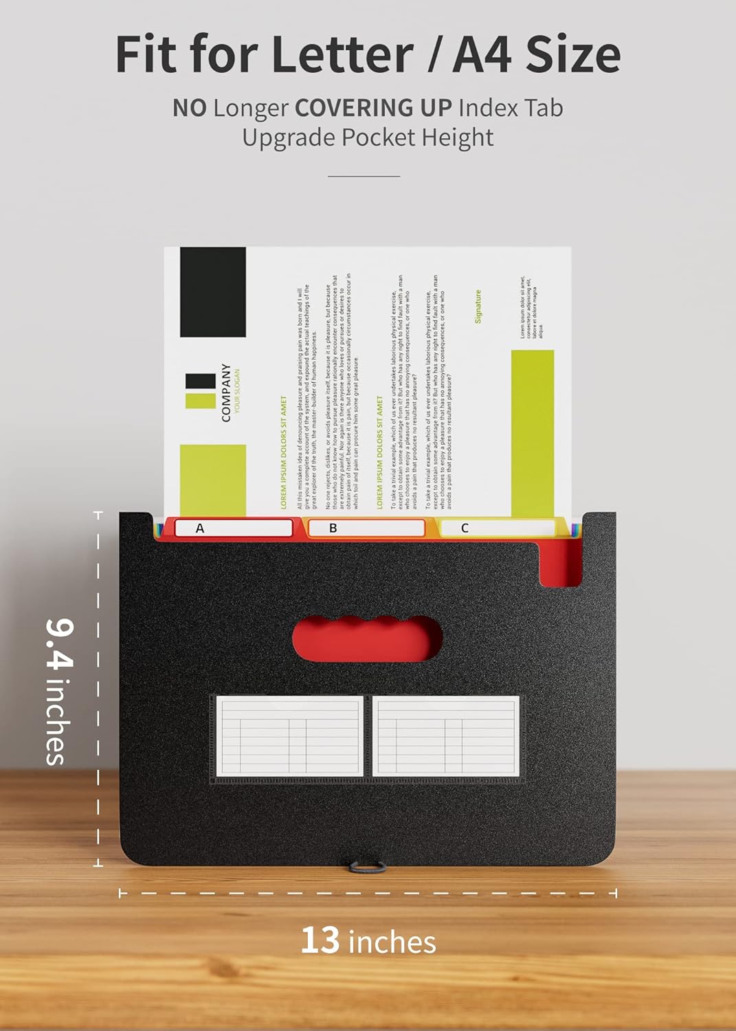 ABC life 26 Pockets Accordion File Organizer/Expanding File Folder A4 Letter Size Expandable Filling Box/Plastic Accordian Document Paper Coupon Bill Receipt Organiser, A-Z Alphabetical Colored Tabs