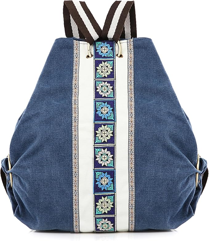 Goodhan Women Canvas Backpack Daypack Casual Shoulder Bag, Vintage Heavy-duty