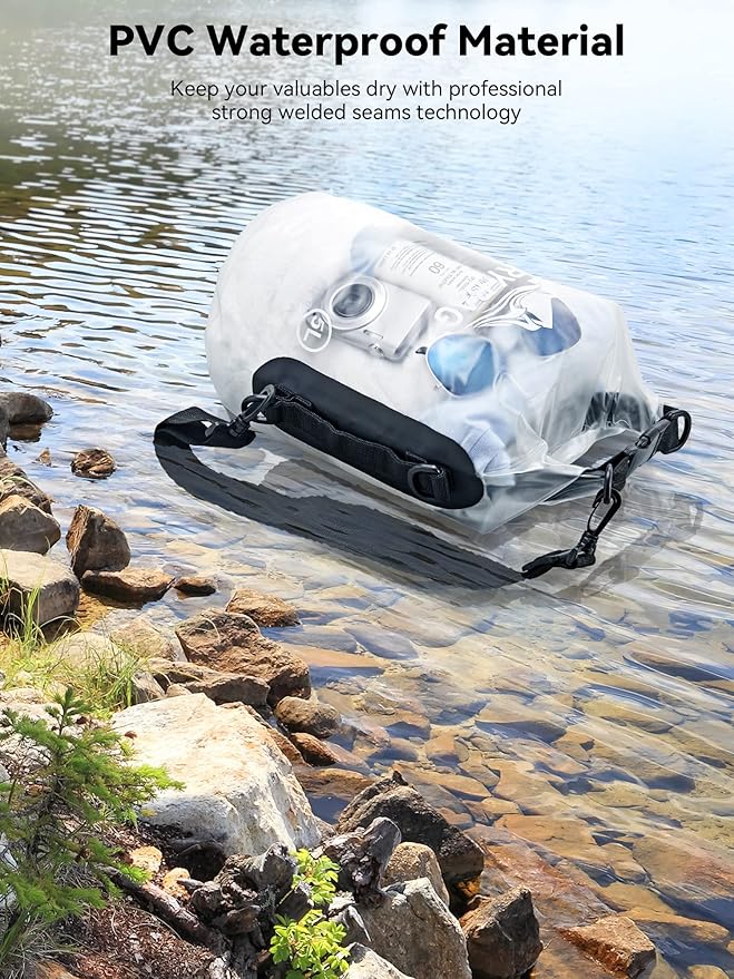 HEETA Dry Bag Waterproof for Women Men, 5L/10L/20L/30L/40L Roll Top Lightweight Dry Storage Bag Backpack with Phone Case for Travel Swimming Boating Kayaking Paddle Board Camping Beach Accessories