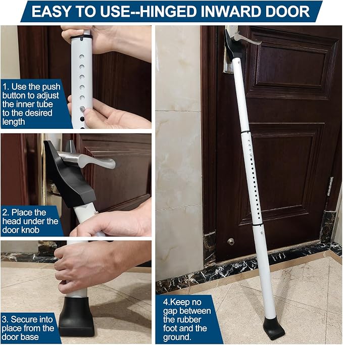 Rerishom Door Security Bar, Door Stoppers Security bar, Heavy Duty Door Lock