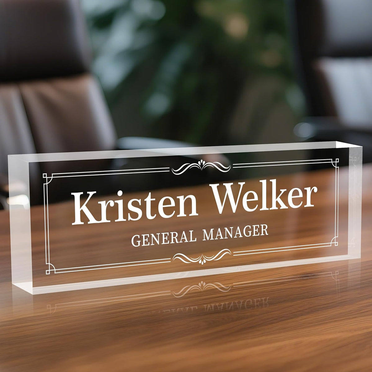 Personalized Desk Name Plates, Acrylic Engraved Name Plate for Desk, Custom Office Gifts & Desk Decor for Women Men, Employee Appreciation Gifts for Boss Teacher Nurse