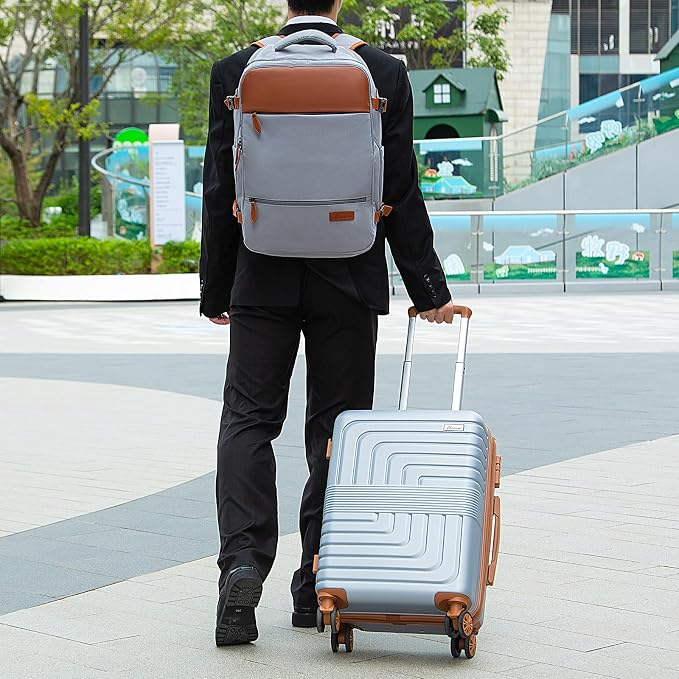Romswi Luggage Sets 2 Piece 22In, Expandable 22x14x9 Carry On Luggage