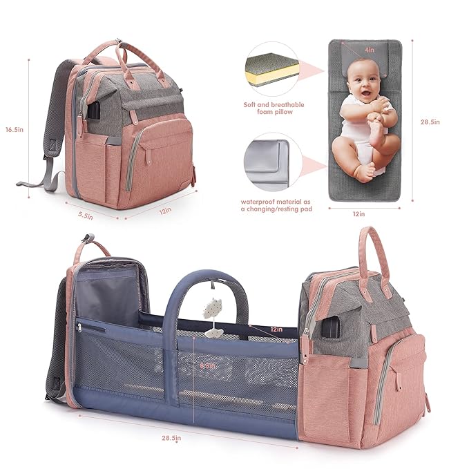 DERJUNSTAR Baby Diaper Bag Backpack