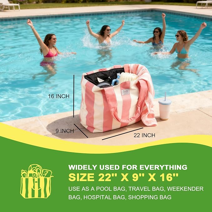 Beach Bags Waterproof Sandproof, XL Large Pool Tote Bag