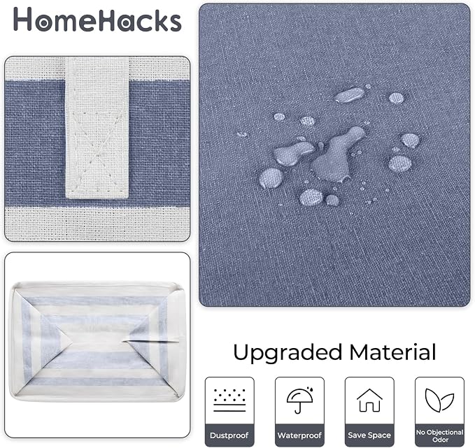 HomeHacks 2 Pack Large Laundry Baskets, Waterproof, Freestanding Laundry Hampers