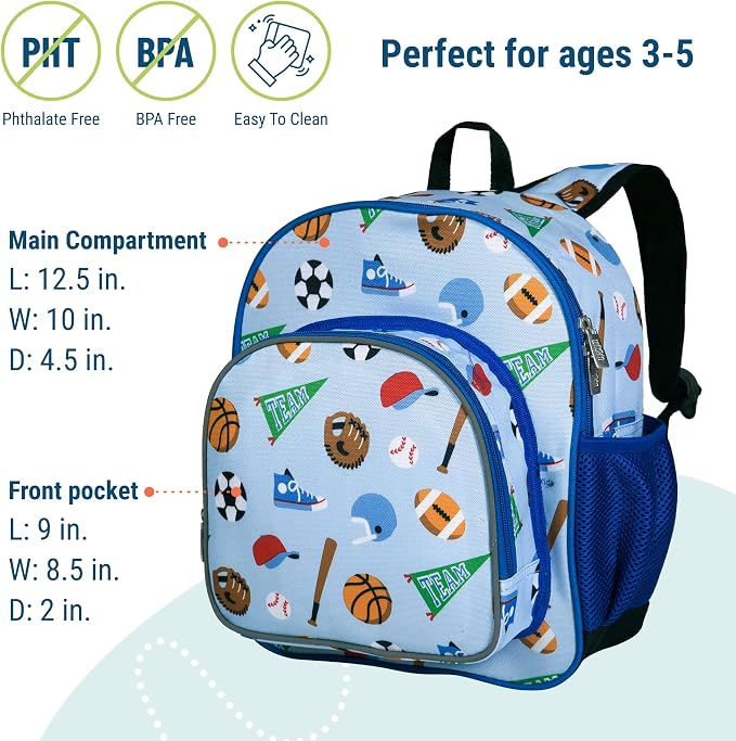 Wildkin 12-inch Kids Backpack – Padded, Adjustable