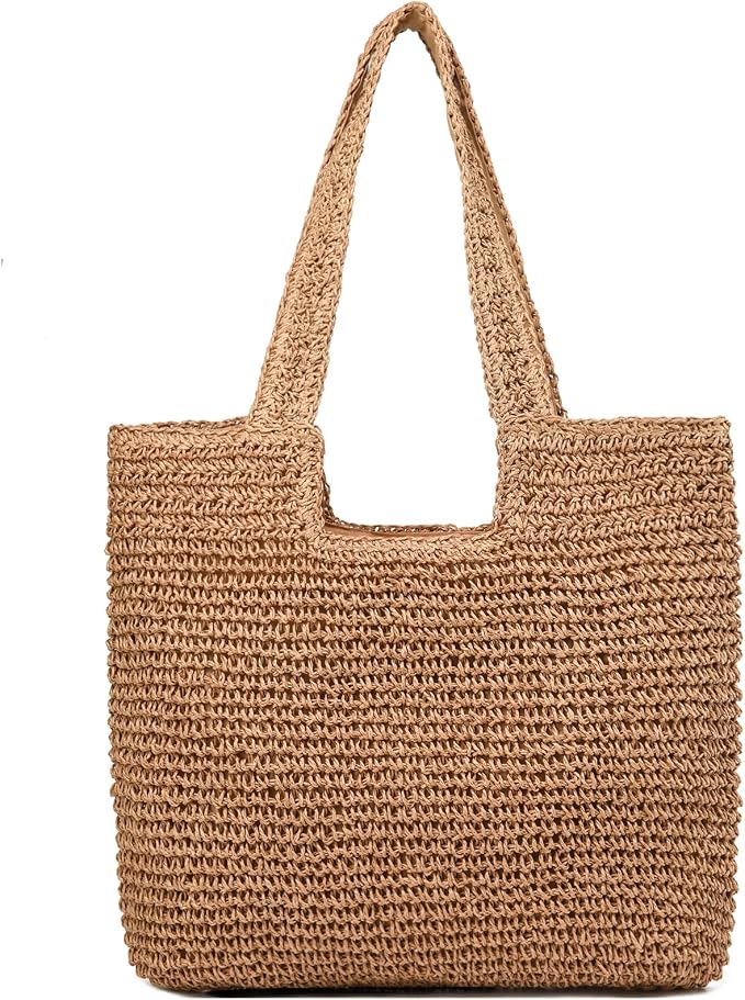 Straw Beach Bags for Women Woven Beach Tote Bag Casual Boho Large Shoulder