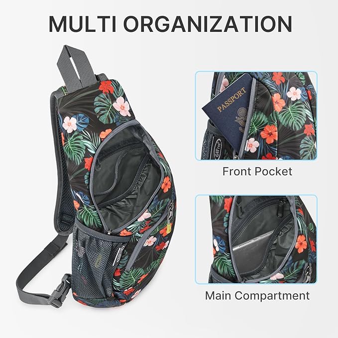 G4Free Sling Bag for Men Women, Small Crossbody Backpack Lightweight Chest