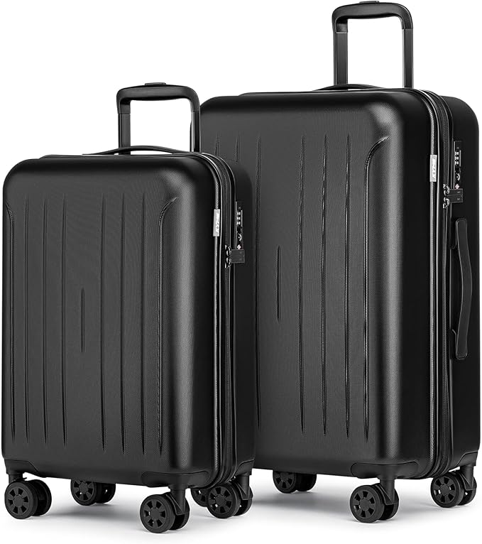 KYME Suitcase Hardshell With Double Spinner Wheels, PC+ABS TSA Lock Travel