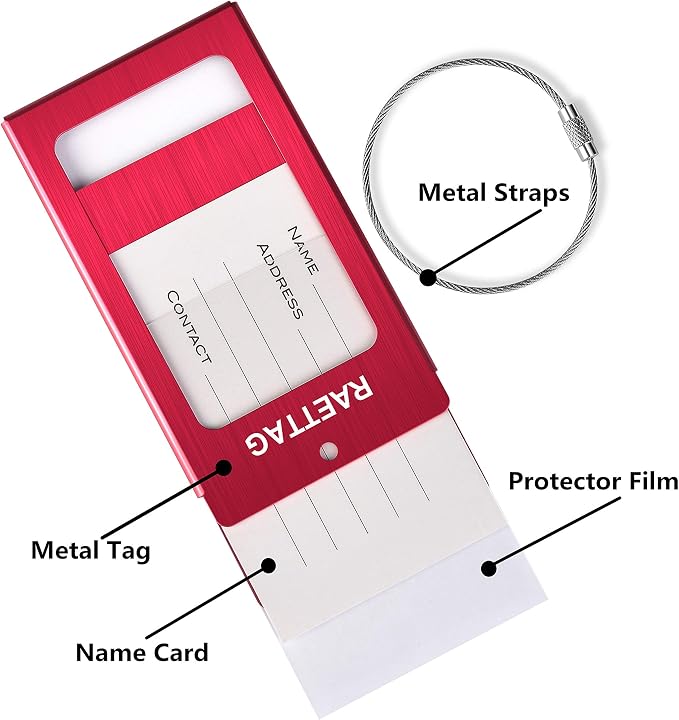 Luggage Tags Metal Suitcase Tags Travel Bag ID Identifier Luggage Tag