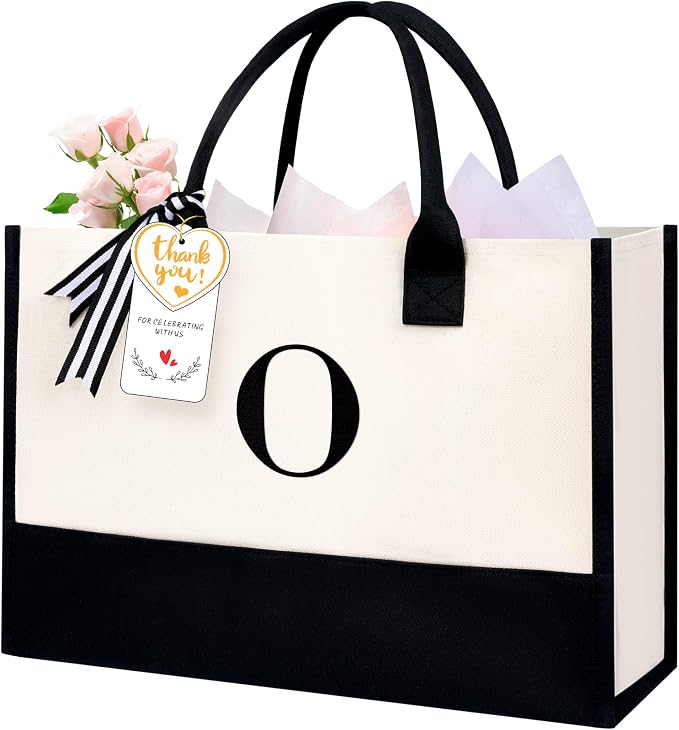 BAGAIL Initial Tote Bag, Personalized Birthday Gifts