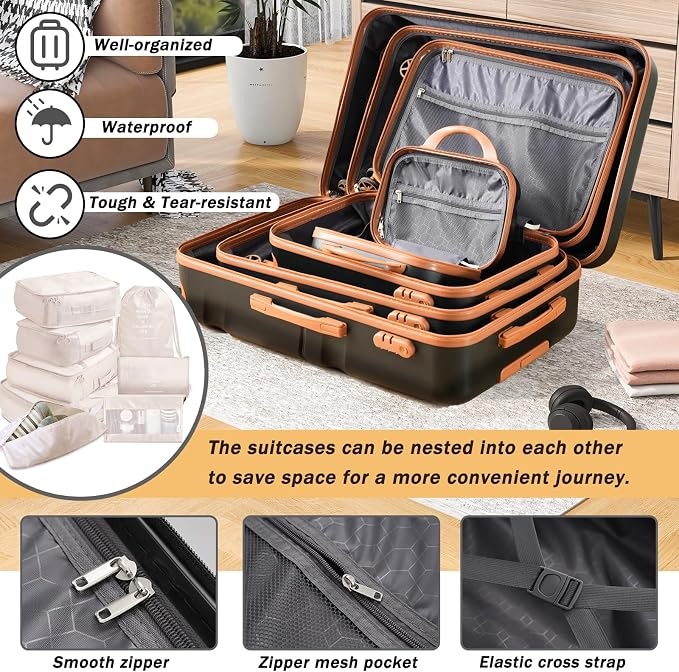 Merax Luggage Set 13 Piece, Hardshell ABS Suitcases