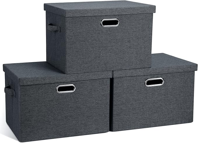 Large 17" 36 Quart Collapsible Stackable Storage Bins